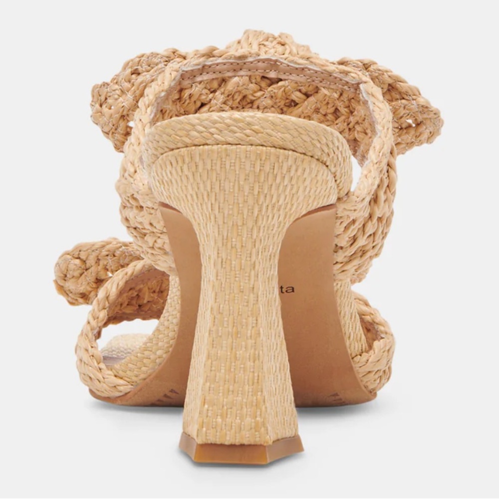 Dolce Vita Niyah Natural Raffia Braided Tan Women's Heels - Picture 4 of 6